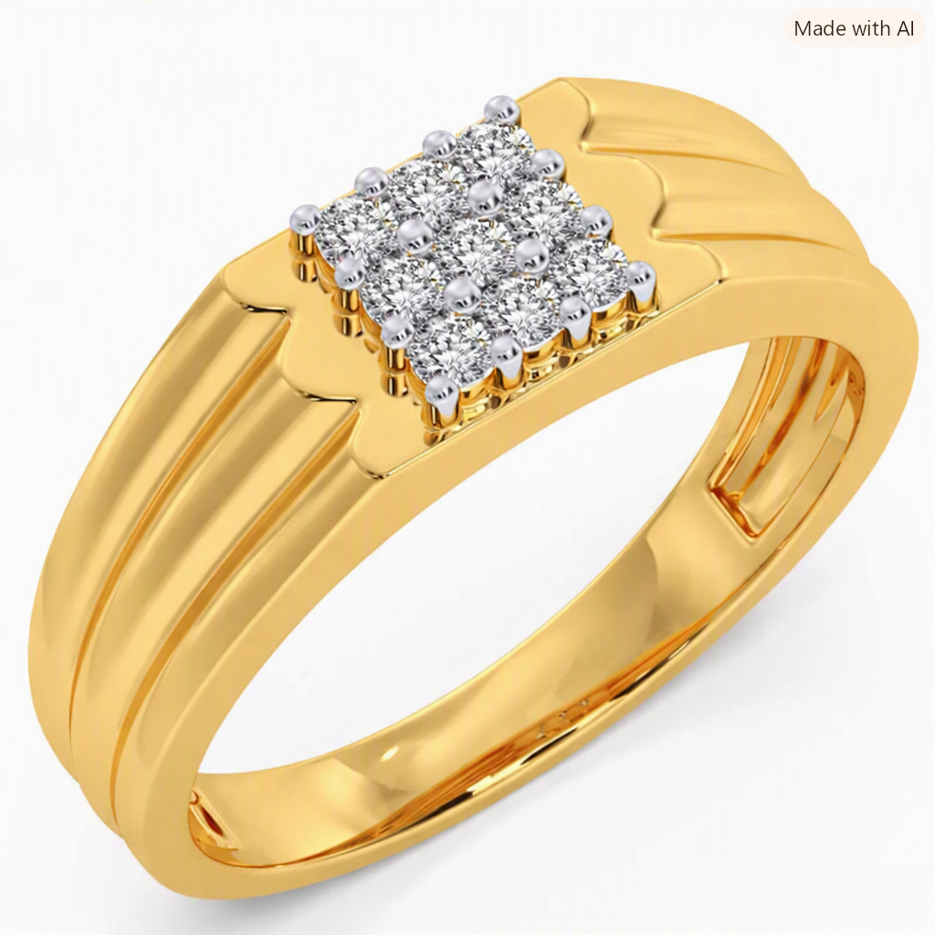 Majestic Cluster Diamond Ring for Men(color IJ, clarity SI)