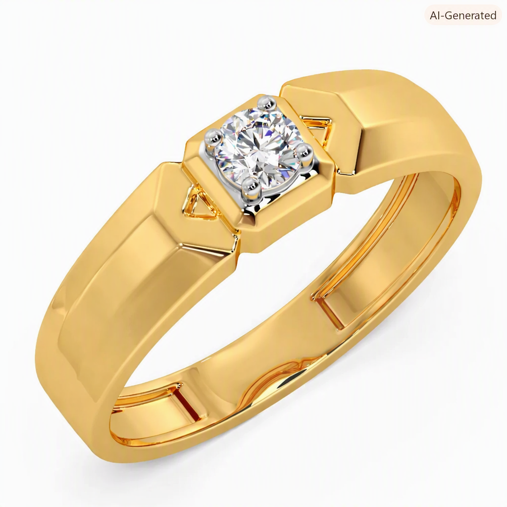 Majestic Solitaire Gold Ring