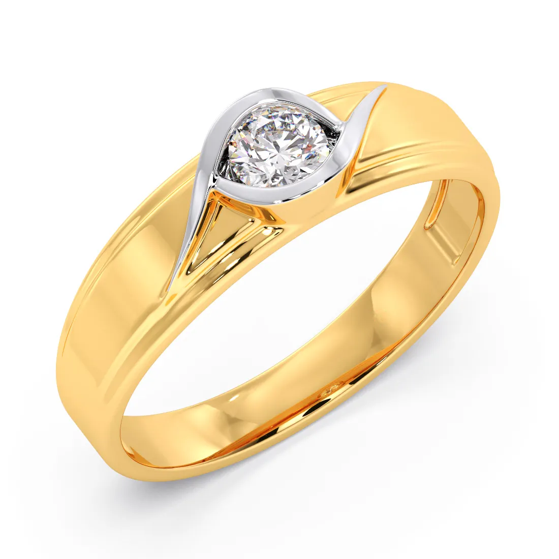 Regal Twist Solitaire Gents Ring