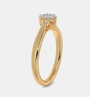 Golden Bloom Solitaire Ring
