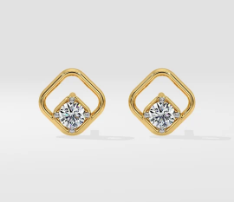 Cushion Frame Solitaire Studs