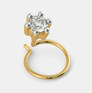 Solitaire Spark Nose Pin