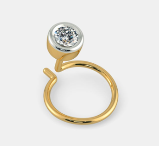 Moonlit Solitaire Nose Pin